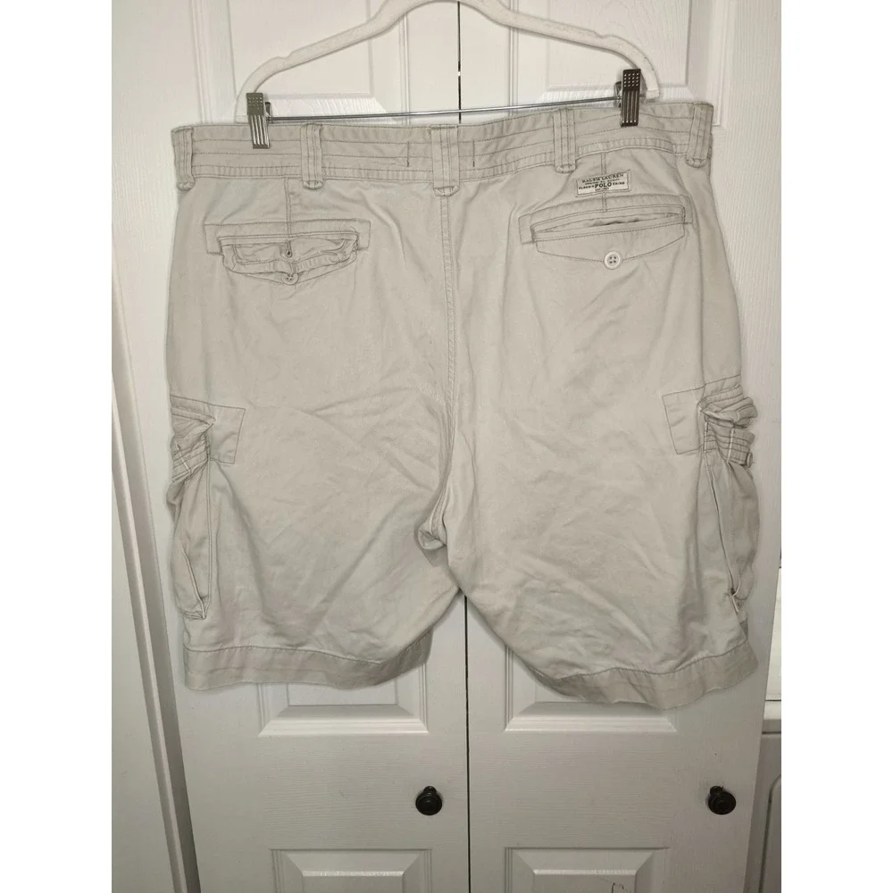 Vintage Polo Ralph Lauren Cargo Shorts Mens 42 Khaki Baggy Twill Casual 90s‎ Y2K